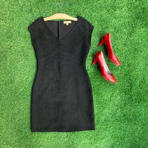 Black Cap Sleeve V-Neck Dress